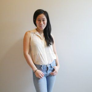 Silk off-white top from Theory Size M
